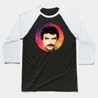 Tom Selleck-Retro 80s Aesthetic Design Baseball T-Shirt